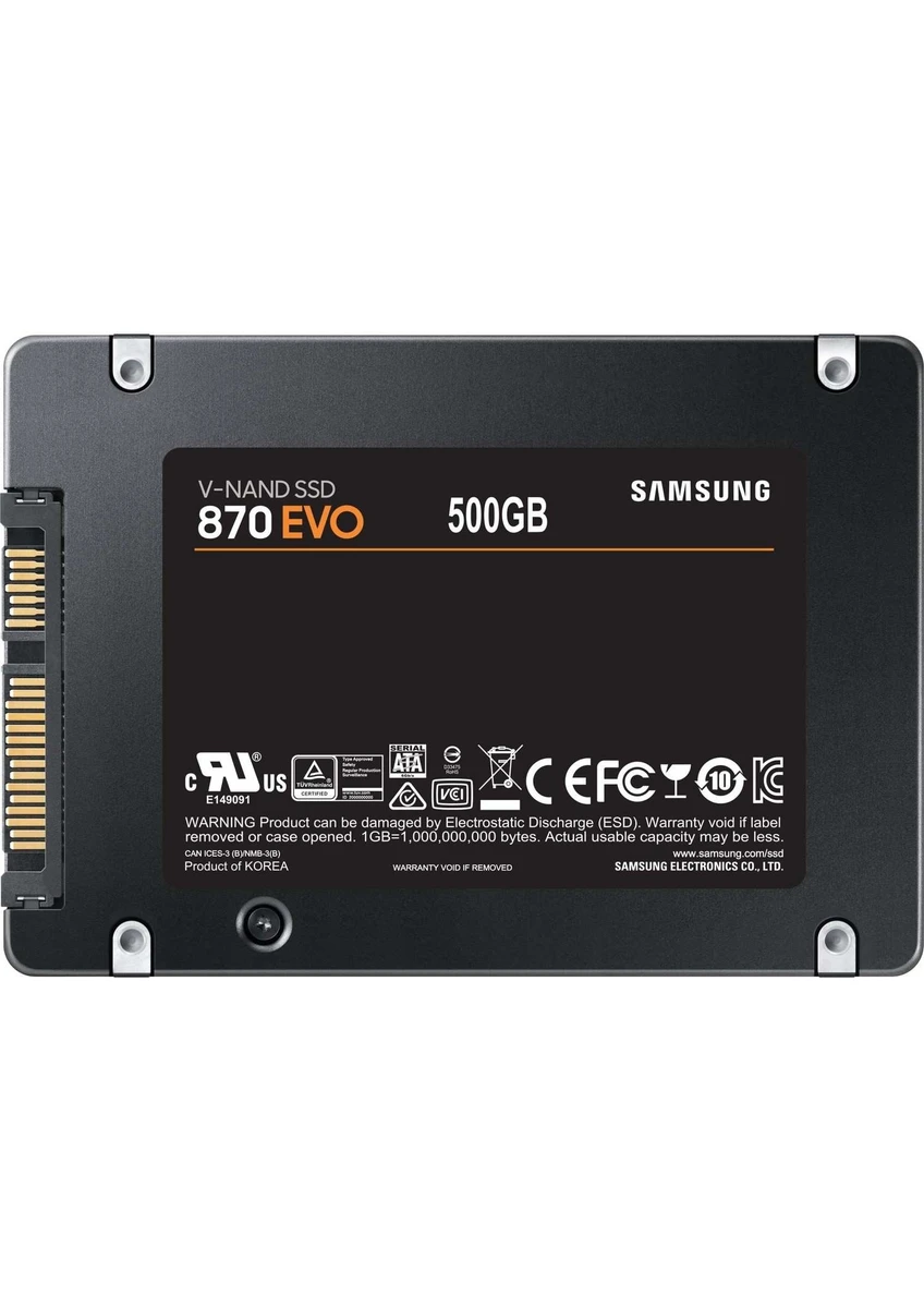SAMSUNG 870 EVO 500GB 2.5" SATA3 SSD - (560MB/s - 530MB/s)